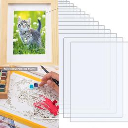 Sculptures 10pcs Clear Acrylic Sheet Transparent Plastic Board for Picture Frame Glass Replacement Project Display Painting Thickness 1.0mm