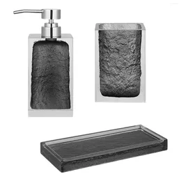 Bath Accessory Set Luxury Bathroom Decor Accessories Liquid Soap Dispenser Pump Bottle For Restroom