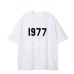 Men's T-shirt Digital 1977 print Men and women fashion trend new teenagers casual loose hip-hop Harajuku style tops