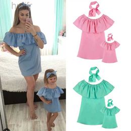 Family Matching Outfits Fashion Family Matching Clothes Mother Daughter Dresses Women Chiffon Dress Baby Girl Mini Dress Mom Baby Girl Party Clothes d240507