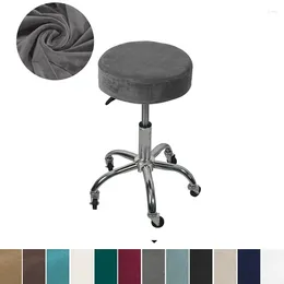 Chair Covers Velvet Round Stool Cover Bar RotaryUniversal Elastic 360 Degree All Inclusive Seat Cushion Slipcover