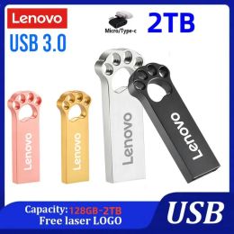 Adapter Lenovo Mini Flash Drives 2TB Usb 3.0 High Speed Metal Pendrive 1TB 128GB Stick Portable Drive Waterproof Memoria Storage U Disc