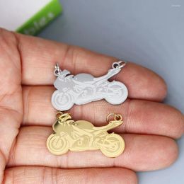 Pendant Necklaces 2Pcs/lot Punk Motorcycle For Necklace Bracelets Jewellery Crafts Making Findings Handmade Stainless Steel Charm