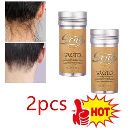Pomades Waxes 2pcs 75g hair breaking art wax stick gel cream styling curl fixed fluffy lace men and women Q240506