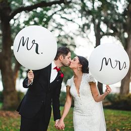 Party Decoration 2pcs Mrs Balloons White Latex For Valentine's Day Wedding Decorations