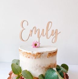 Festive Supplies Cake Topper Name Personalisiert Wooden Happy Birthday Tortenstecker Kuchentopper