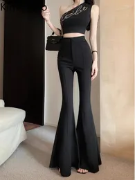 Women's Pants Kimotimo Flare 2024 Summer High Waist Slim Fit Casual Black Long Trousers Women Korean Temperament All Match Streetwear