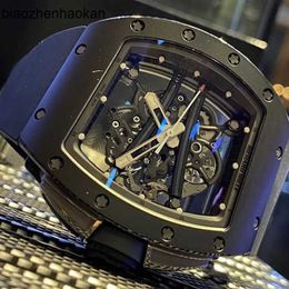 Top Milles Richamills Watch Mens Manual Mechanical 50.23x42.7mm Rm6101 Black Ceramic Gray Track Global Limited of 150 Pieces