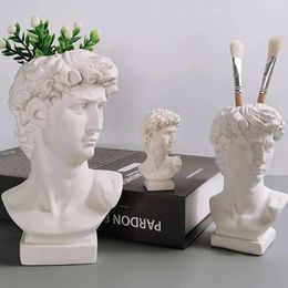 Vases Resin David Statue Pen Holder Makeup Brush Storage Box Organizer - Small Medium Large Sizes