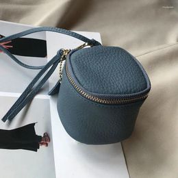 Evening Bags Women Tote 2024 Mini Genuine Leather Handbags Female Purses Litchi Grain Cowhide Three-Dimensional Box Shaped Lipstick