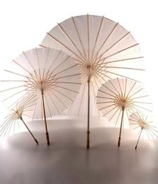 60pcs Bridal Wedding Parasols White Paper Umbrellas Beauty Items Chinese Mini Craft Umbrella Diameter 60cm1551540