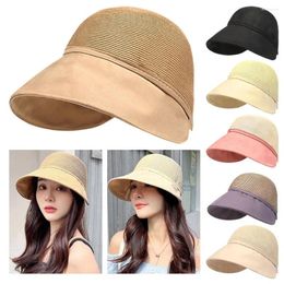 Wide Brim Hats Uv Hat Fisherman Cap Straw Portable Foldable Summer For Women U3m3