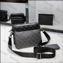 Handbags Men Leather TRIO Messenger Bags Luxury Shoulder Bag Make up Bags Designer Handbag Luxurys designers Mens Shoulder Bags