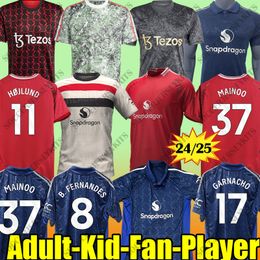 MAINOO 23 24 25 HOJLUND RASHFORD CASEMIRO MARTINEZ soccer jerseyS Stone Roses Collection GARNACHO 2024 2025 B. FERNANDES Kids MAN football shirt kit set