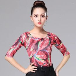 Stage Wear 2024 Modern Dance Clothes Social Top Latin Clothing Women's Summer Practise Suit Short