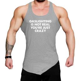 Men's Tank Tops Moire Wicking Cool Cotton Breathable Vests Gym Bodybuilding Fitness Sport Tank Tops Mens Fashion Racer Back Muscle Shirt Y240507