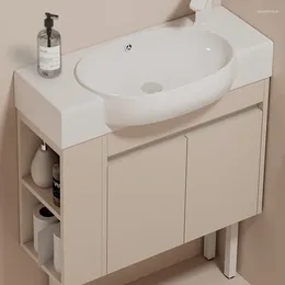 Bathroom Sink Faucets Small Apartment Solid Wood Cabinet Combination Ceramic Basin