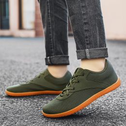 Shoes Adult CrossTrainer Wide Toe Box Men's Wide Minimalist Barefoot Sneakers Zero Drop Sole Casual Knitting Walking Shoes Large Size