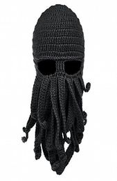 Knitted Face Mask Octopus Knitted Windproof Hat Wool Ski Face Masks Event Party Halloween Knitted Hat Squid Cap Beanie Cool Gifts 9426181