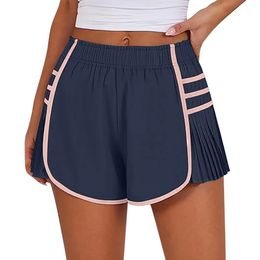 Women Golf Shorts High Waist Womens Summer Sports Shorts for Jogging Yoga Tennis Elastic Waistband Quick Dry Fabric Contrast 240506