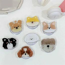 Cell Phone Mounts Holders Korean Cute Cartoon Puppy For Magsafe Magnetic Phone Griptok Grip Tok Stand For iPhone For Magsafe Braceket Stand Support Ring
