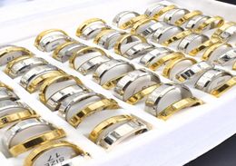 Fashion 12 Pairslot Mix Couple Rings for Women Men Vintage Gold Silver Color Stainless Steel Gothic Wedding Letter Rings Set Jewe7958925