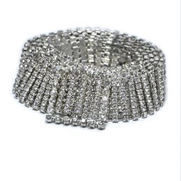 Fashion Luxury Ten Row Bright Full Rhinestone Inlaid Women's Belt Female Bride Wide Bling Crystal Diamond Waist Chain Belt 2019 Y1 297u
