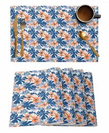 Table Mats Flowers Tropical Leaves Plants Placemat Wedding Party Dining Decor Linen Mat Kitchen Accessories Napkin