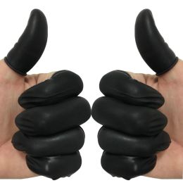 Gloves 100pcs/lot Black Disposable Latex Rubber Finger Cots Sets Fingertips Protector Gloves For DIY Making Finding Accessories
