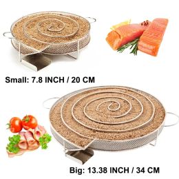Tools Inox Cold Smoke Generator Charcoal Barbecue Round Meshes Meat Fish Salmom Accessories Apple Wood Chips Smoker BBQ Grill