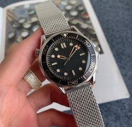 Top Brand Black 43mm Automatic Mechanical Watch Stainless Steel Mesh Sapphire WristWatches Super luminous montre de luxe8970203
