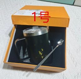 Cross-Border Stainless Steel Coffee Cup Mug Cover Box Office Handy Coffee Cup Thermal Insulation Plastic Handle Cup