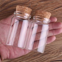 Storage Bottles 2pcs 100ml 47 80mm Glass With Cork Lids Spice Jars Containers Vessels Candy Wishing For Wedding Favours