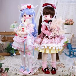 DreamFairy1st Generation 1/4 BJD anime style 16 inch ball splicing doll set including clothing shoes Kawaii dolls 240506