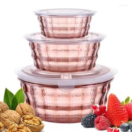 Storage Bottles 3 Pcs Food Containers With Lids Produce Keeper Kitchen Avocado Saver Crispers Box