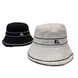 Summer Exquisite Fisherman Hat Designer Alphabet Embroidery Design Black And White Sunblock Hat Fashion Outdoor Elegant Beauty Style Korean Version Birthing Hat