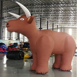 High quality 3/4/8mL Eye-catcher giant inflatable bull cattle model , North America buffalo for farm/pasturage advertising