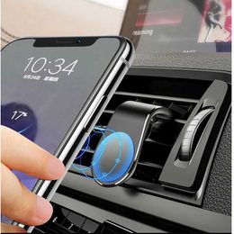Cell Phone Mounts Holders Magnetic Car Phone Holder Air Vent Clip Mount Rotation Cellphone GPS Support For Red Mi Huawei Phone Stand in Car