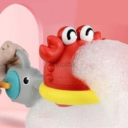 Bath Toys Bubble Blowing Baby Bath Toys Outdoor Foam Maker Cute Cartoon Crab Bathroom Pool Toys Bathtub Soap Dispenser d240507