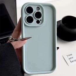 Cell Phone Cases Cute Candy Color Silicone Lens Protection Phone Case For phone 15 14 11 12 13 Pro Max Soft Skin Feeling Shockproof Bumper Cover