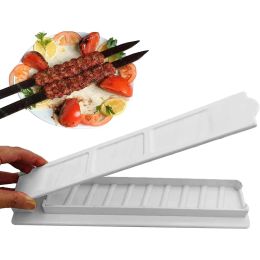 Accessories New Kebab Maker Single Row Barbecue Meat Skewers Grill Reusable Convenient Camping Picnic BBQ Accessories Tools Kitchen Gadget