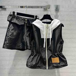 Fashion Sets Two Short Pants 392Z 2024 2 Summer Autumn Sleeve New Designer Women's Brand Same Style Piece Tops Hooded Lpsqu