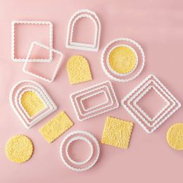 Moulds Round Square Wave Cookie Cutter Rectangle Arch Wave Geometric Lace Shape Fondant Mold Cake Decorating Tools Baking Dough Mold