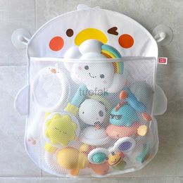 Bath Toys Baby Bath Toys Cute Duck Mesh Net Toy Storage Bag Strong With Suction Cups Bath Game Bag Bathroom Organizer Water Toys for Kid d240507