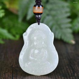 Charm Bracelets Exquisite Hetian Jade 50 37MM Auspicious Ruyi Lotus Baby Buddha Pendant Ornament 4089#