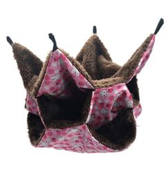 Cat Beds Furniture Hanging Cage Suspended Cute Warm Plush Ferret Squirrel Small Pet Hammock Nest Bed House Toy Sleep Print Bird 7076927