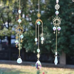 Decorative Figurines 1PCS Moon Suncatcher Crystal Window Prisms Hanging Ornament Rainbow Maker For Home Garden Decoration Birthday Gifts