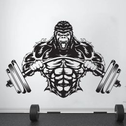 Stickers Gym Wall Decal Custom Fitness Decor Workout Art Vinyl Sticker Gorilla Gym Quote Stickers Motivation Crossfit Logo A732