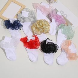 10 Colors Kids Baby Socks Girls Cotton Lace Three-dimensional ruffle Sock infant Toddler socks Children clothing Christmas Gifts