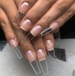 Gel X Nails Extension System Full Cover Sculpted Clear Stiletto Coffin False Nail Tips 240pcsbag331J4988153